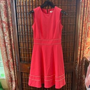 Calvin Klein Red Sleeveless Midi Dress